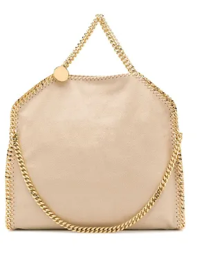 STELLA MCCARTNEY Butter Cream And Gold Falabella Fold Over Tote Bag