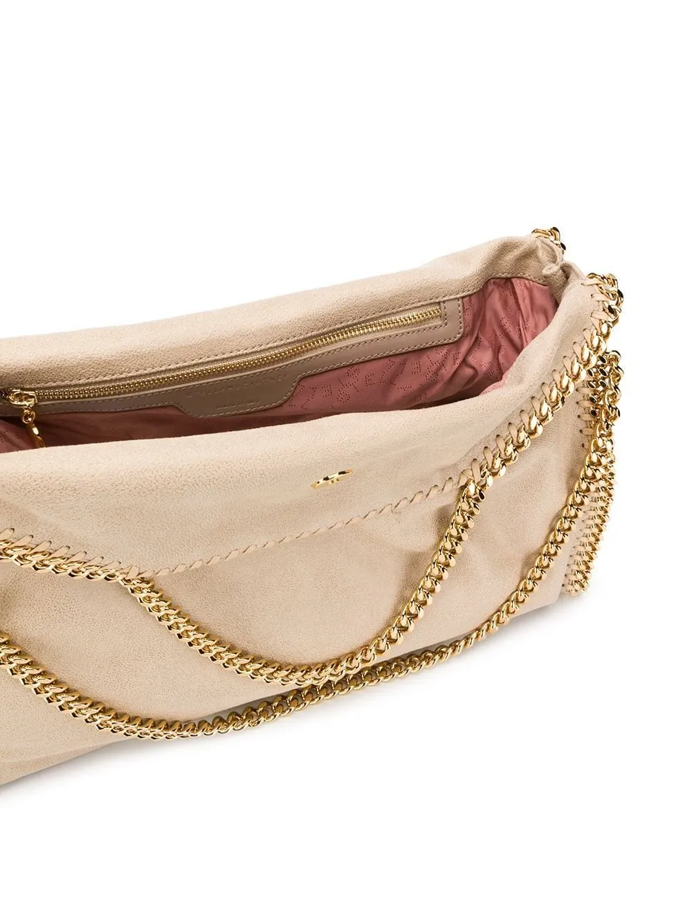 STELLA MCCARTNEY Butter Cream And Gold Falabella Fold Over Tote Bag