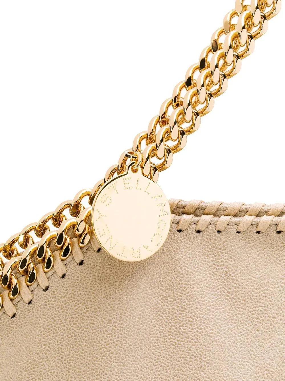 STELLA MCCARTNEY Butter Cream And Gold Falabella Fold Over Tote Bag