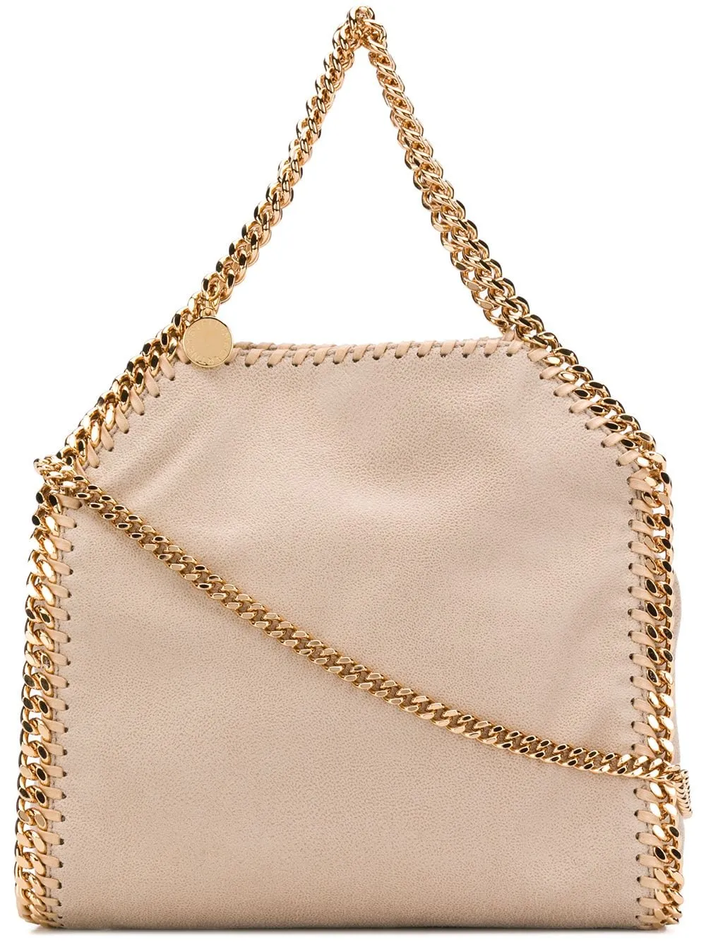 STELLA MCCARTNEY Butter Cream And Gold Mini Falabella Tote Bag