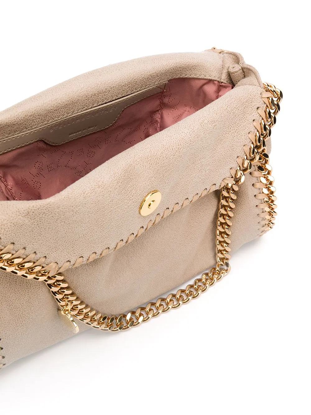 STELLA MCCARTNEY Butter Cream And Gold Mini Falabella Tote Bag