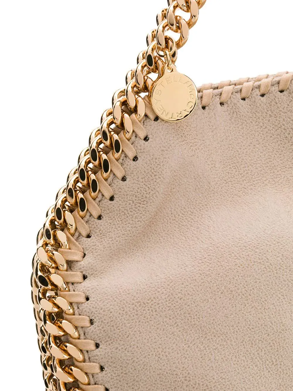 STELLA MCCARTNEY Butter Cream And Gold Mini Falabella Tote Bag