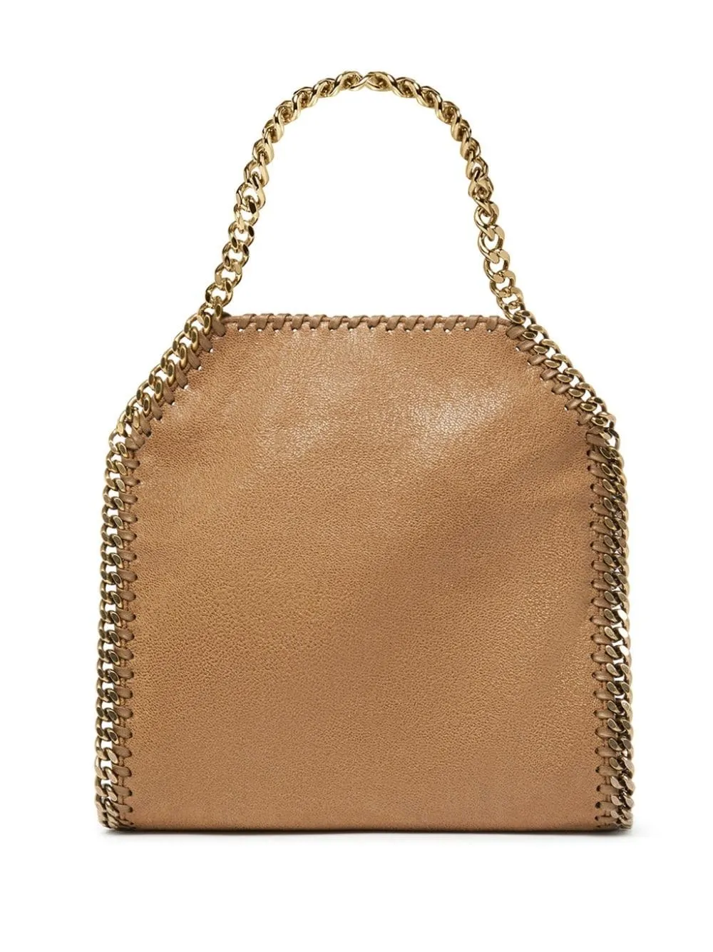 STELLA MCCARTNEY Pecan Brown And Gold Mini Falabella Tote Bag