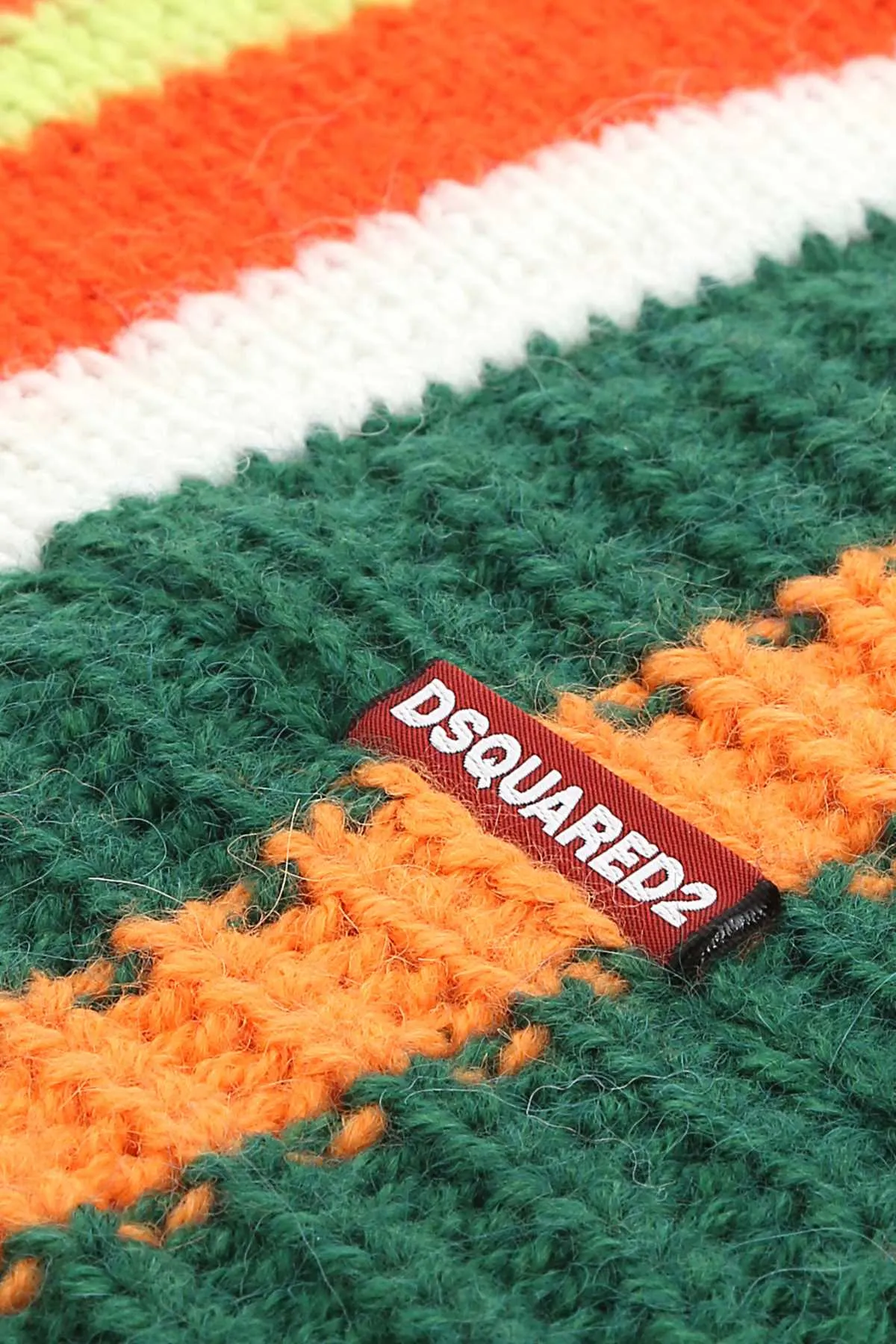 Striped Knit Hat with Dsquared2 Logo Detail