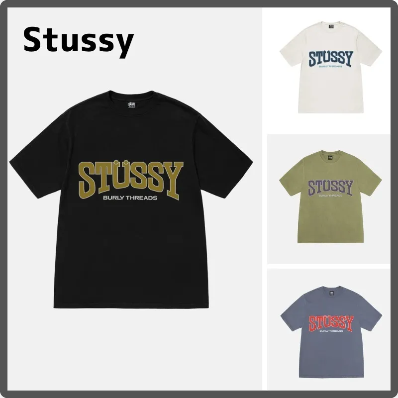 STUSSY  |Unisex Street Style Cotton Short Sleeves Oversized Logo