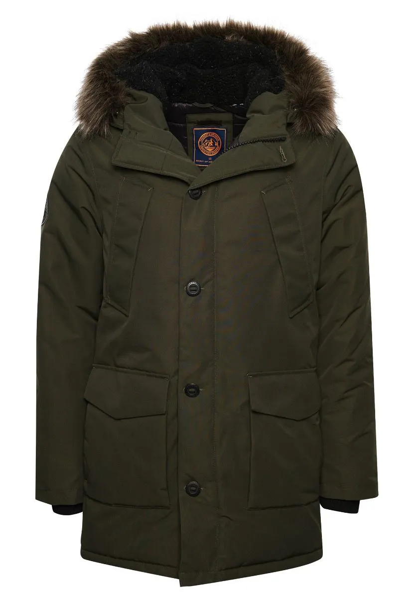 Superdry Hooded Everest Puffer Jacket Army Khaki Green