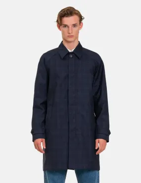 Svalbard 3 Layer Technical Wool Coat - Navy Blue