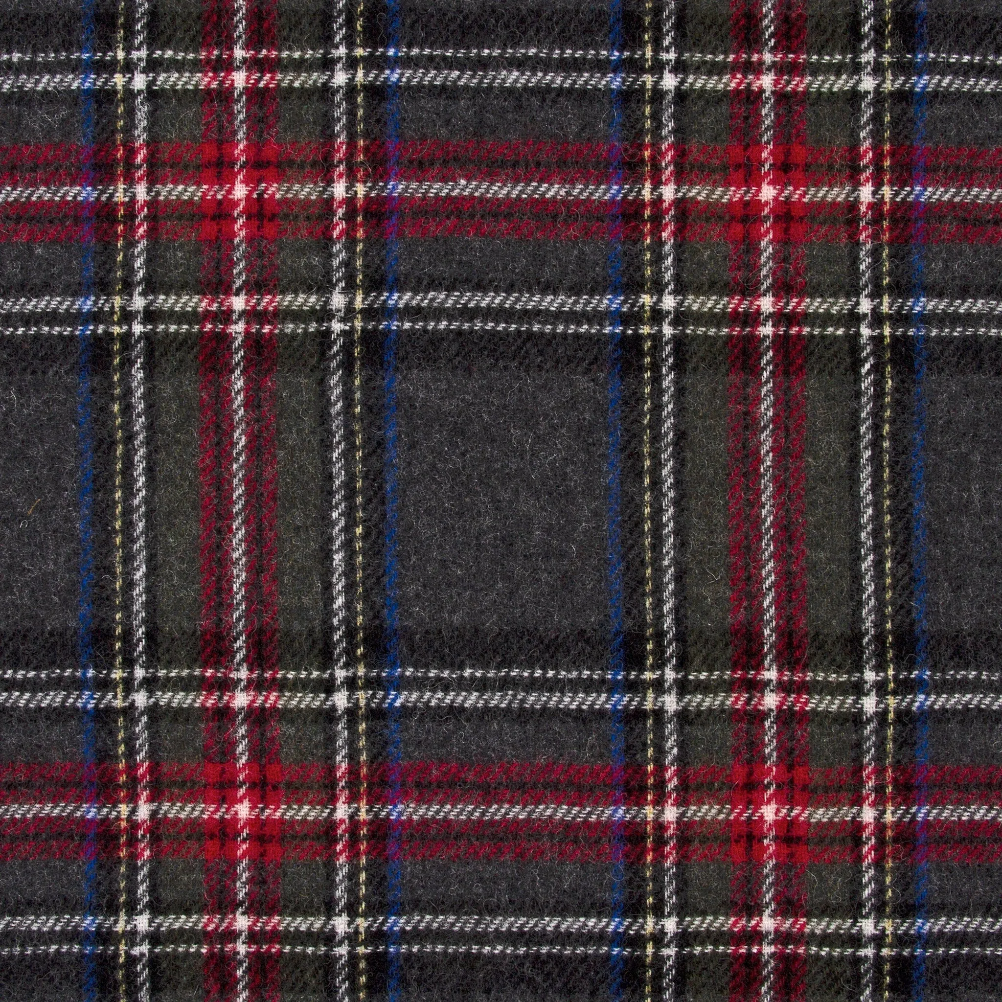 Tartan Wool Scarf - Charcoal