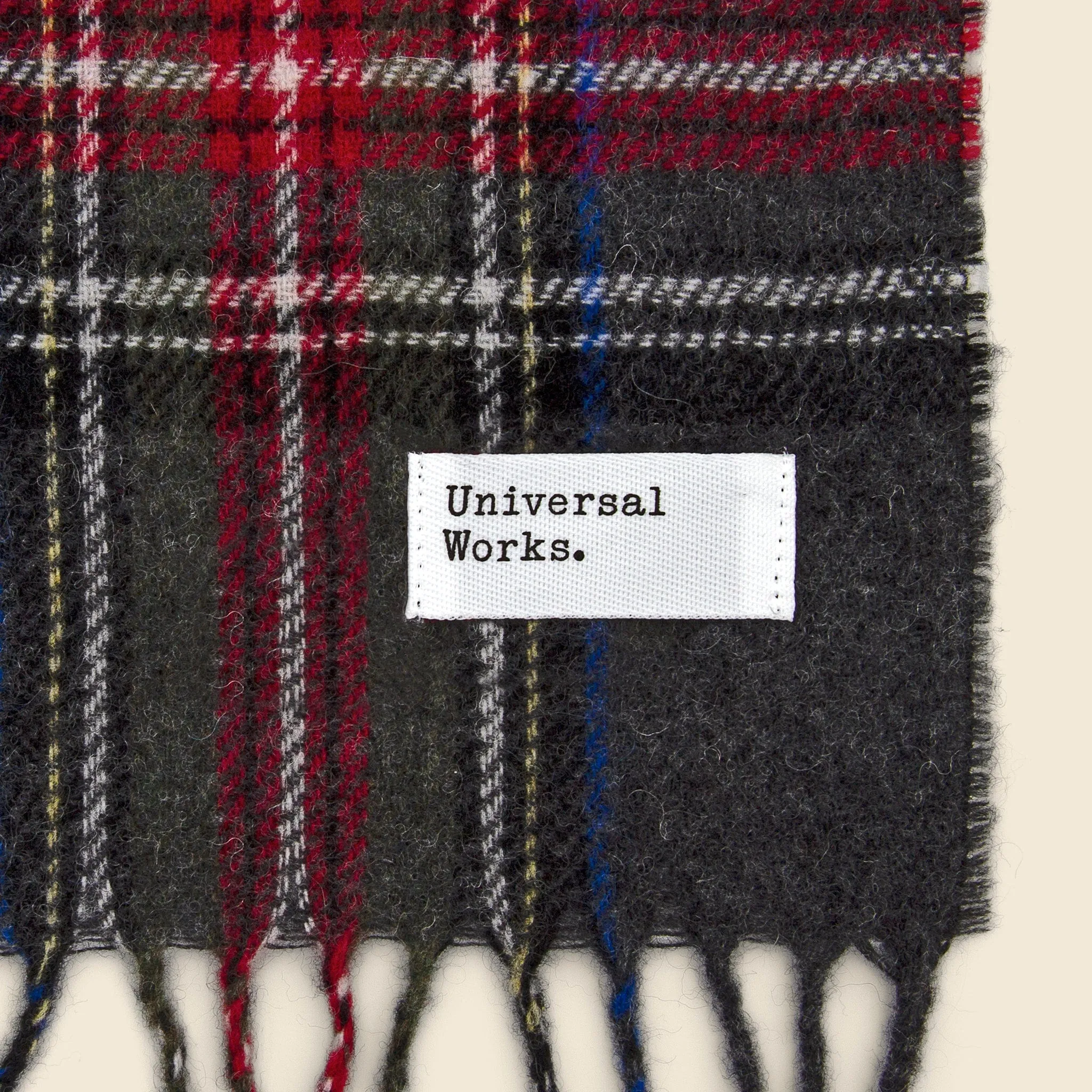 Tartan Wool Scarf - Charcoal