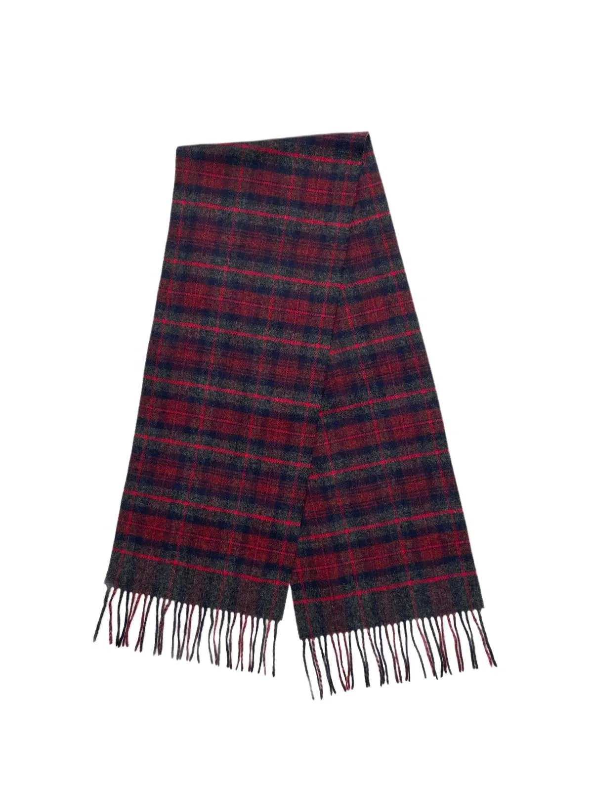 Tartan Wool Scarf - Red