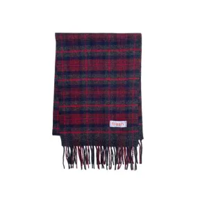 Tartan Wool Scarf - Red