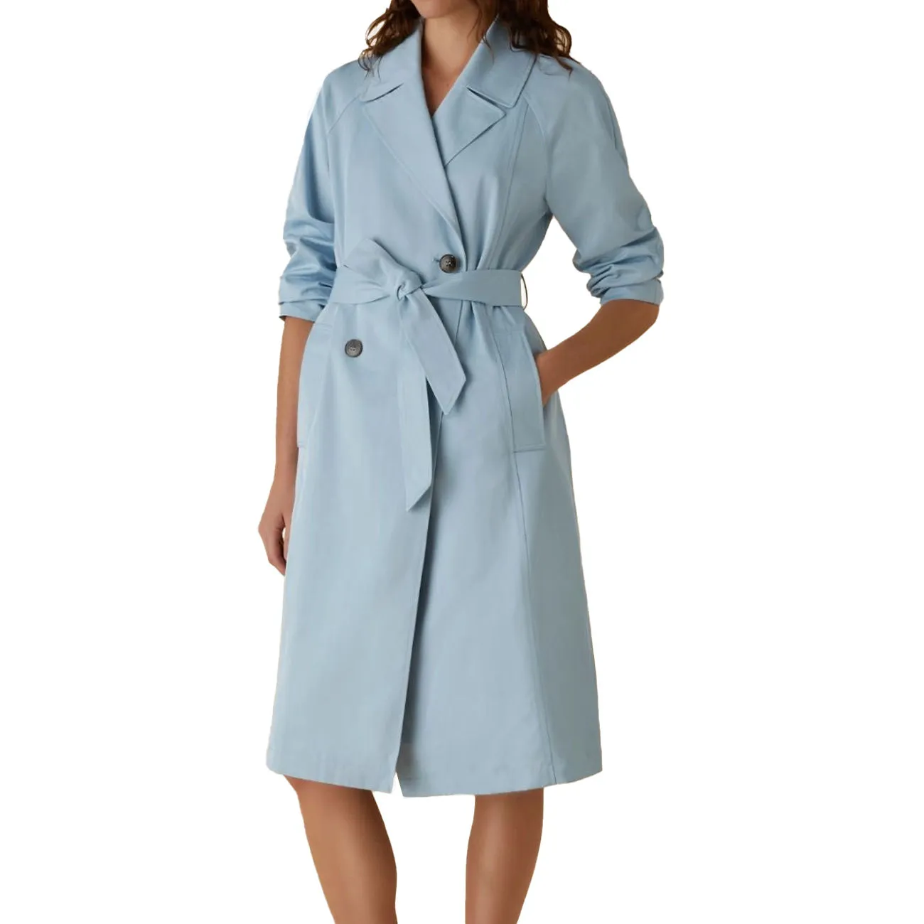 Trench coat - Sky blue color for women in Wales