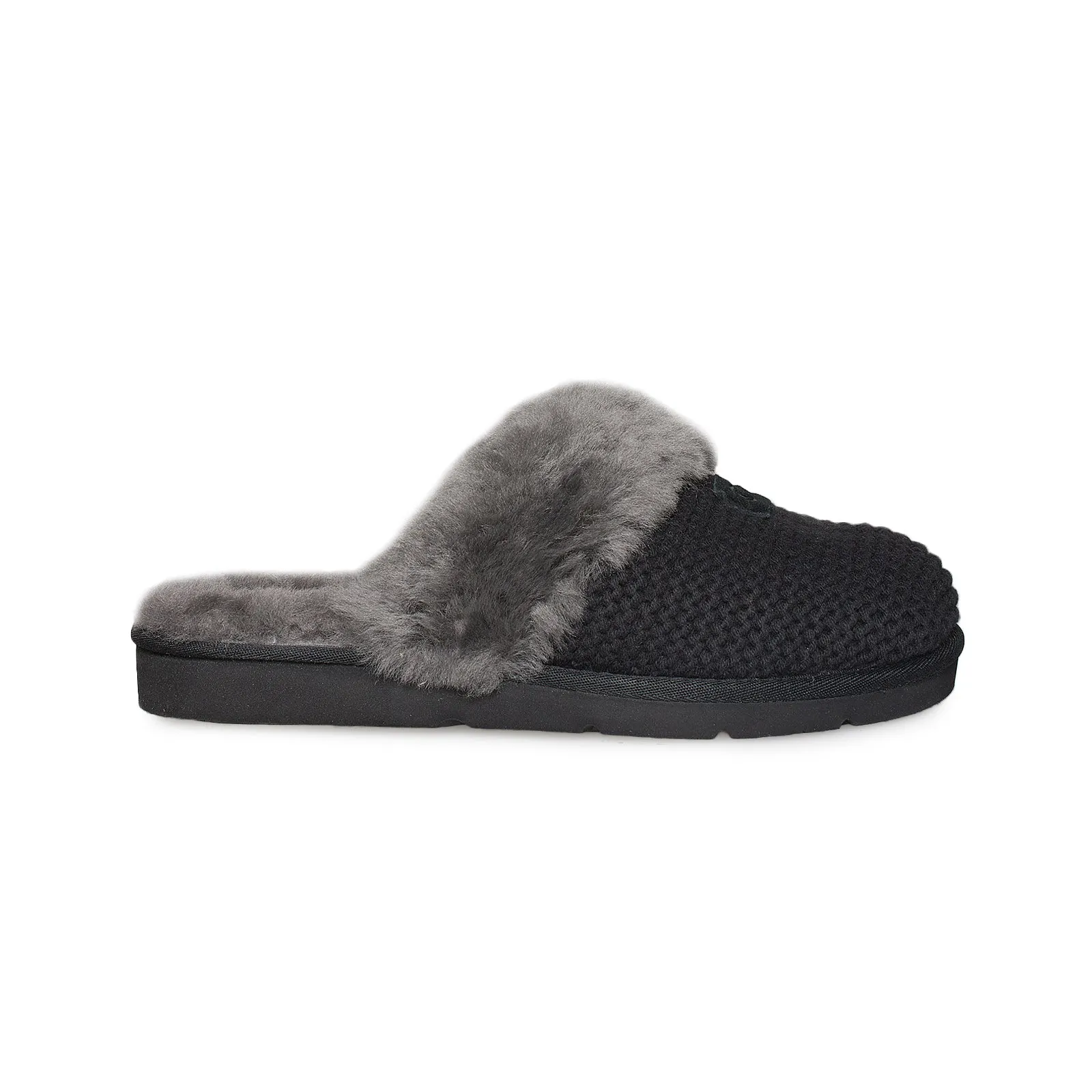 UGG Black Slippers - Cozy Knit Women's