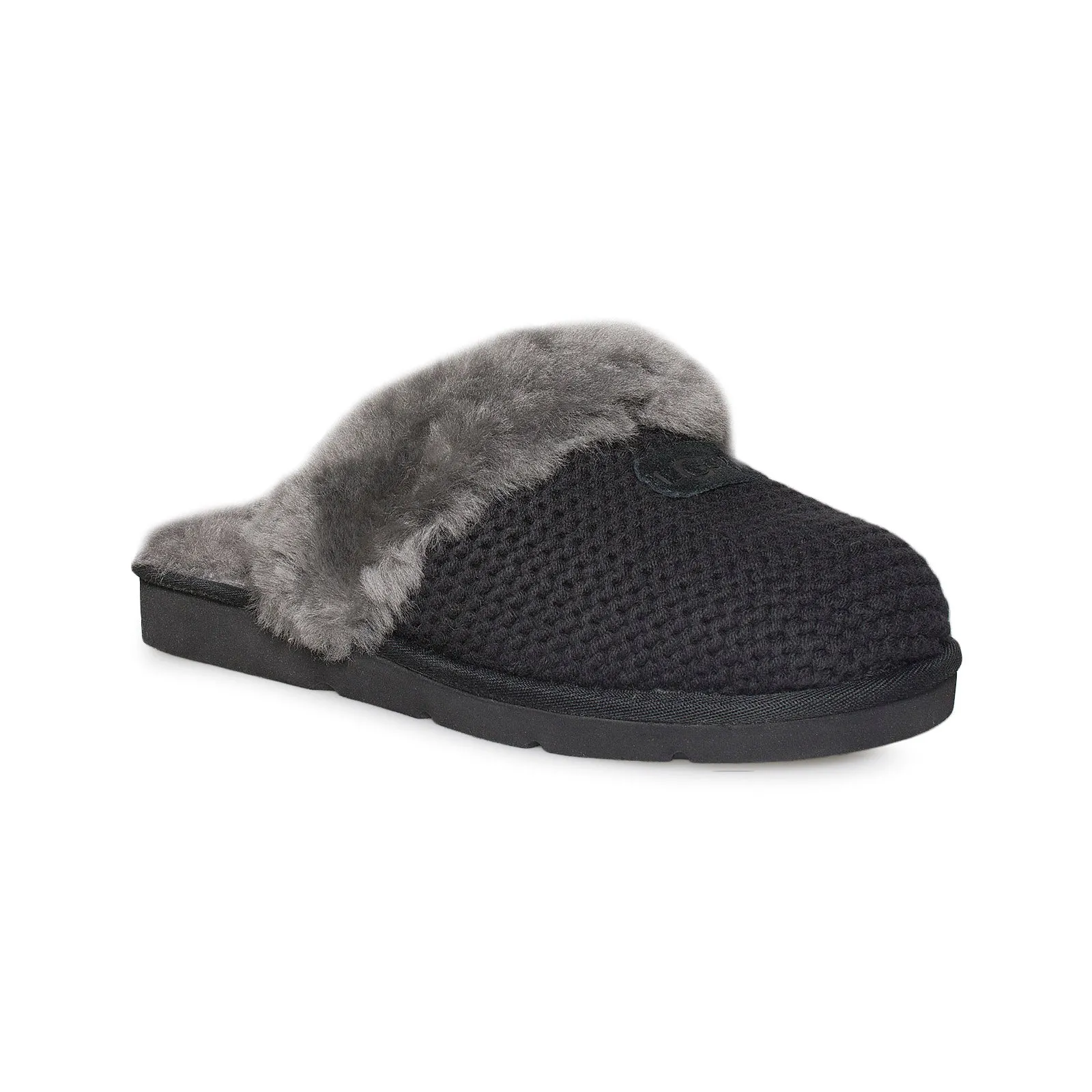 UGG Black Slippers - Cozy Knit Women's