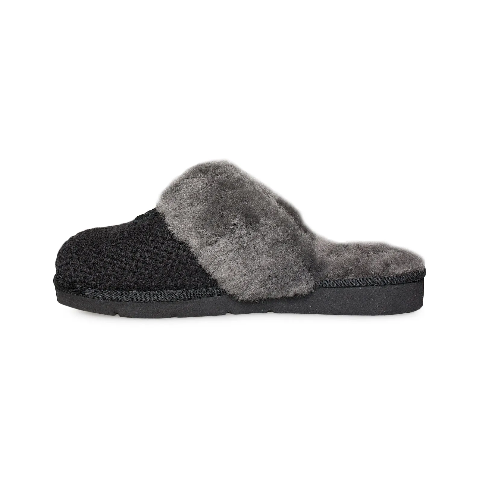 UGG Black Slippers - Cozy Knit Women's