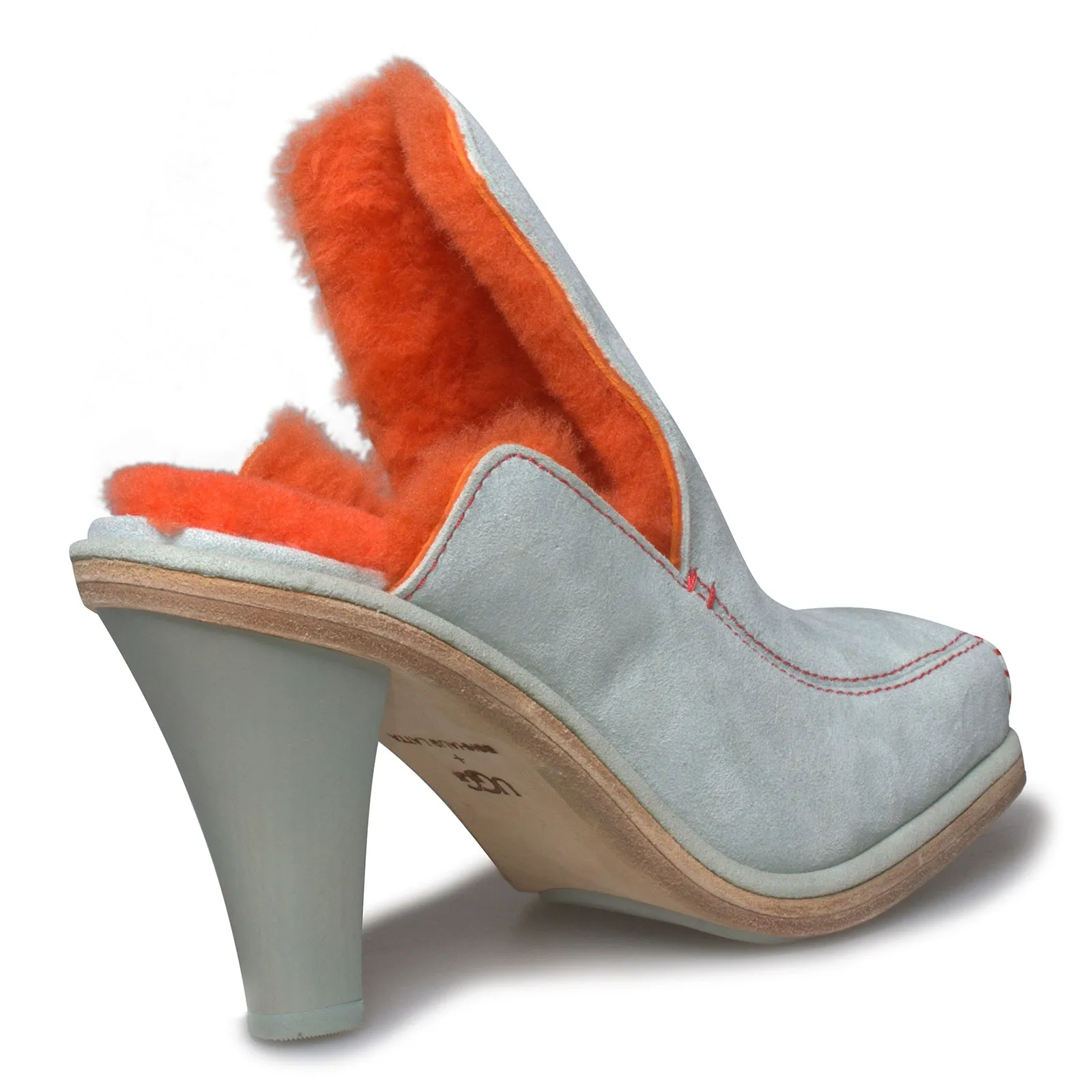 UGG Court Mule Eckhaus Latta Sky Grey Mandarin Orange Heels Women's