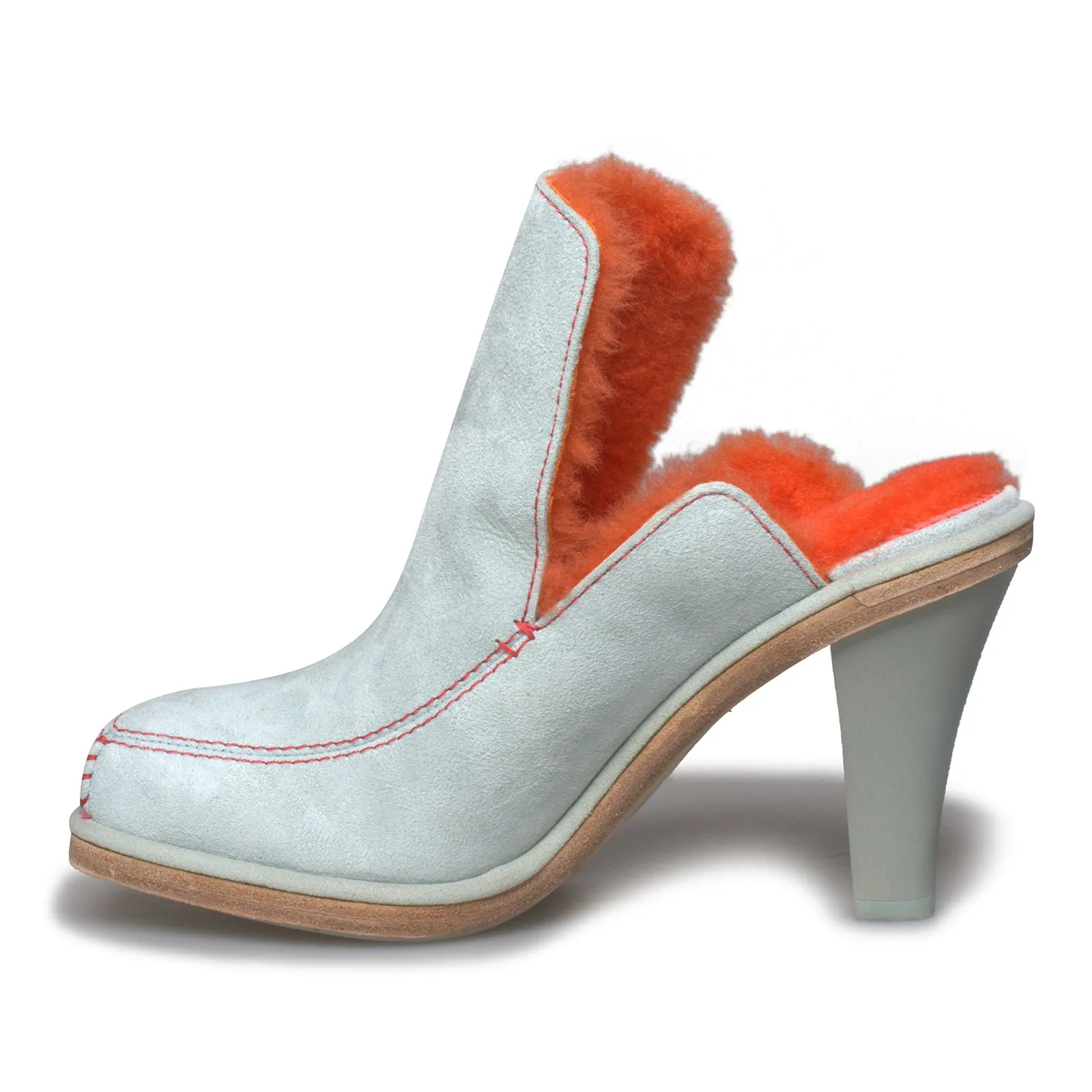 UGG Court Mule Eckhaus Latta Sky Grey Mandarin Orange Heels Women's