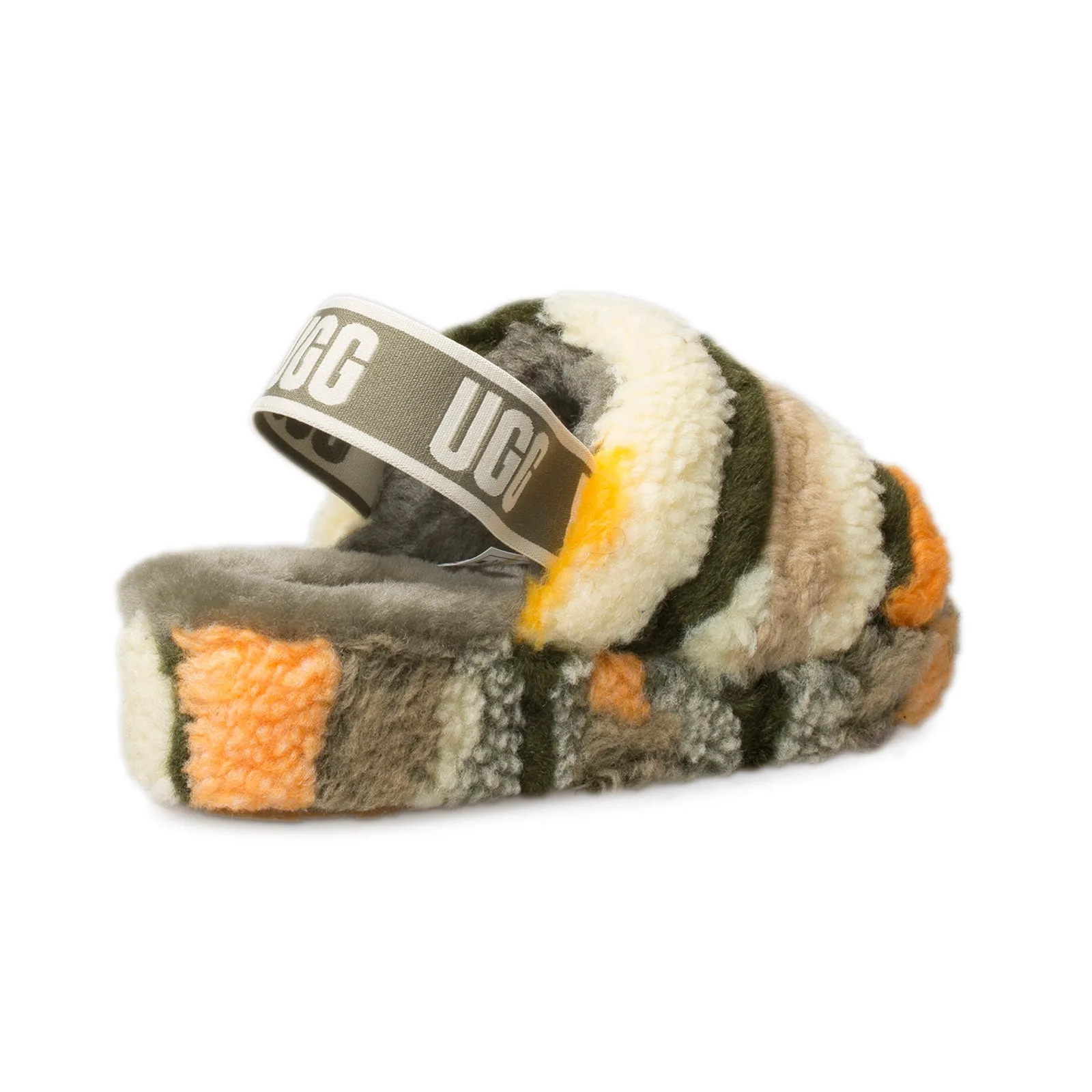 UGG Fluff Yeah Slide Olive Multi Slippers - Women's