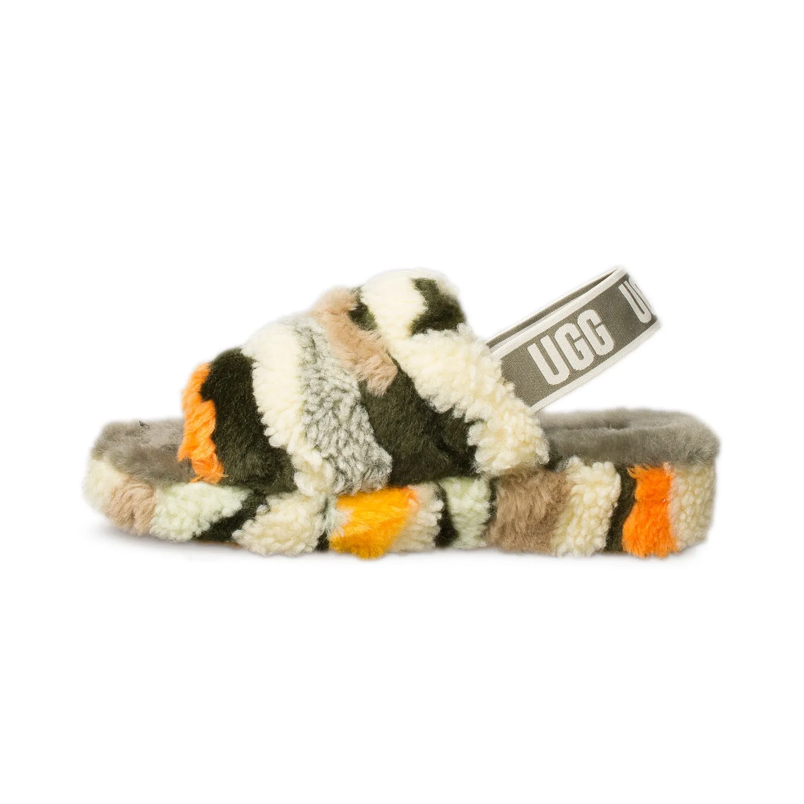 UGG Fluff Yeah Slide Olive Multi Slippers - Women's