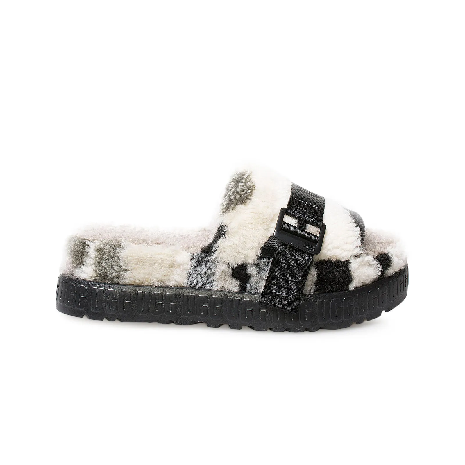 Ugg Fluffita Cali Collage Slippers - Women's Black Grey