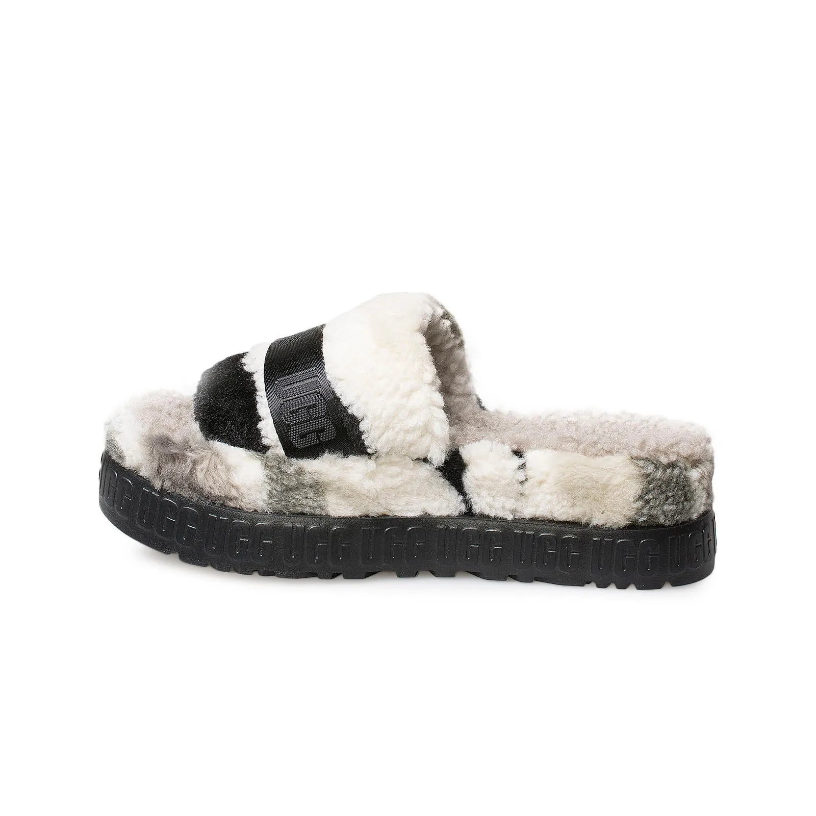 Ugg Fluffita Cali Collage Slippers - Women's Black Grey