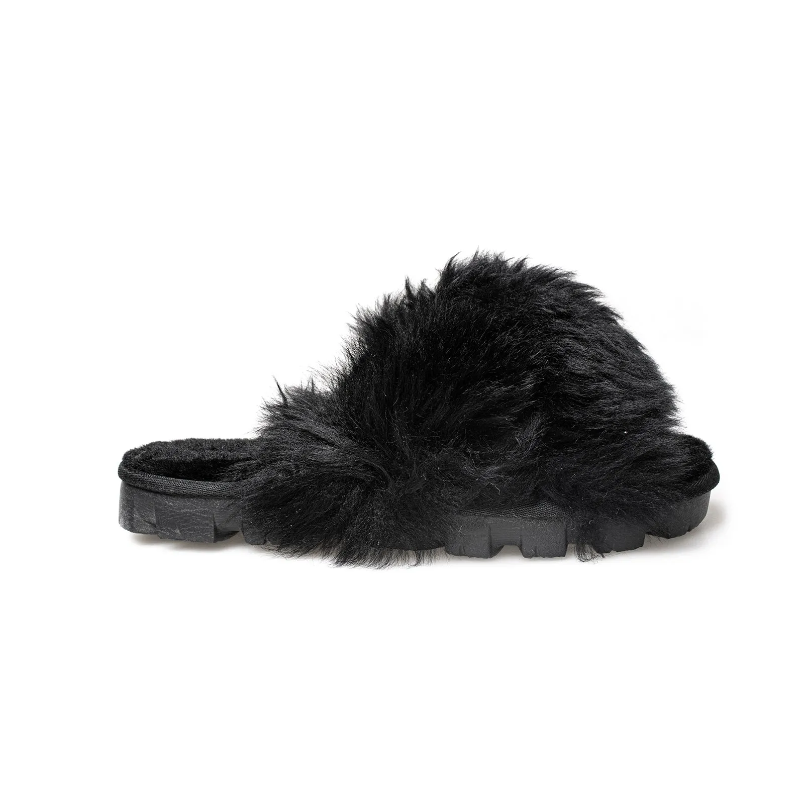 UGG Fuzzalicious Black Slippers - Women's - Buy Online Now