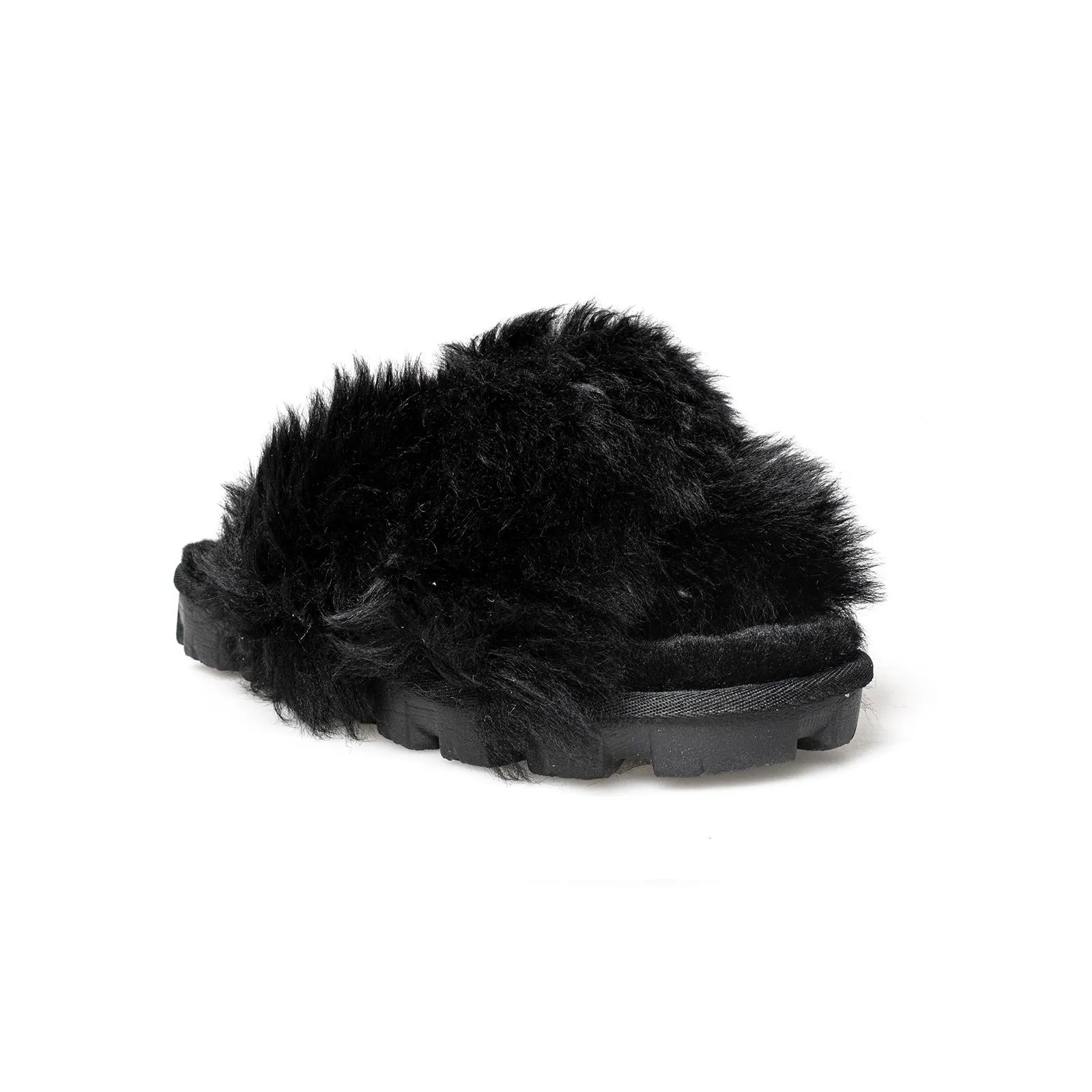 UGG Fuzzalicious Black Slippers - Women's - Buy Online Now