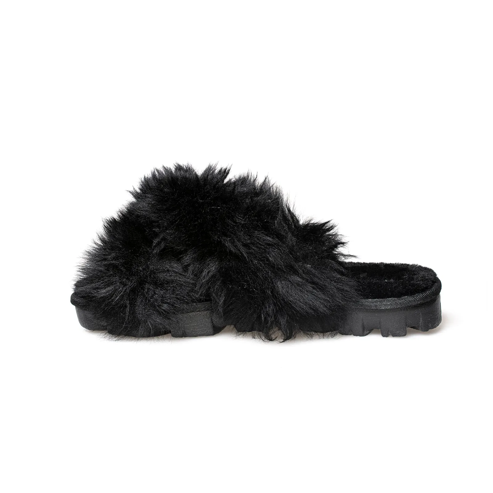 UGG Fuzzalicious Black Slippers - Women's - Buy Online Now