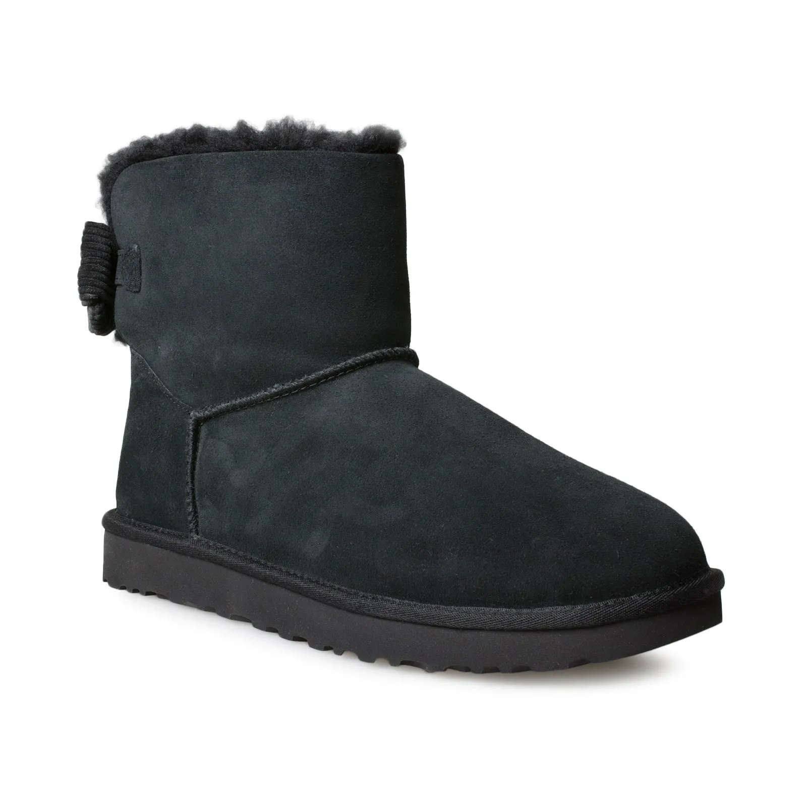 UGG Mini Bailey Bow Corduroy Black Boots - Women's