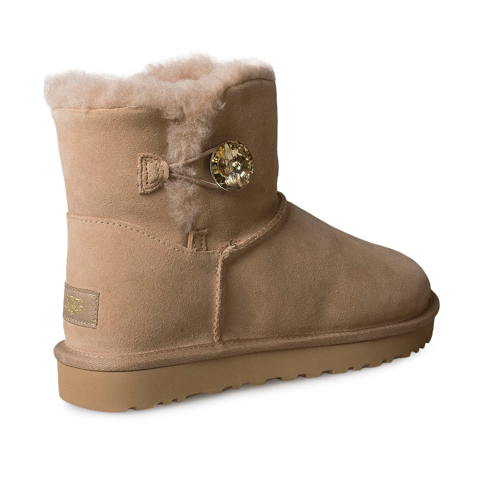 UGG Mini Bailey Button Black/Gold Boots - Women's