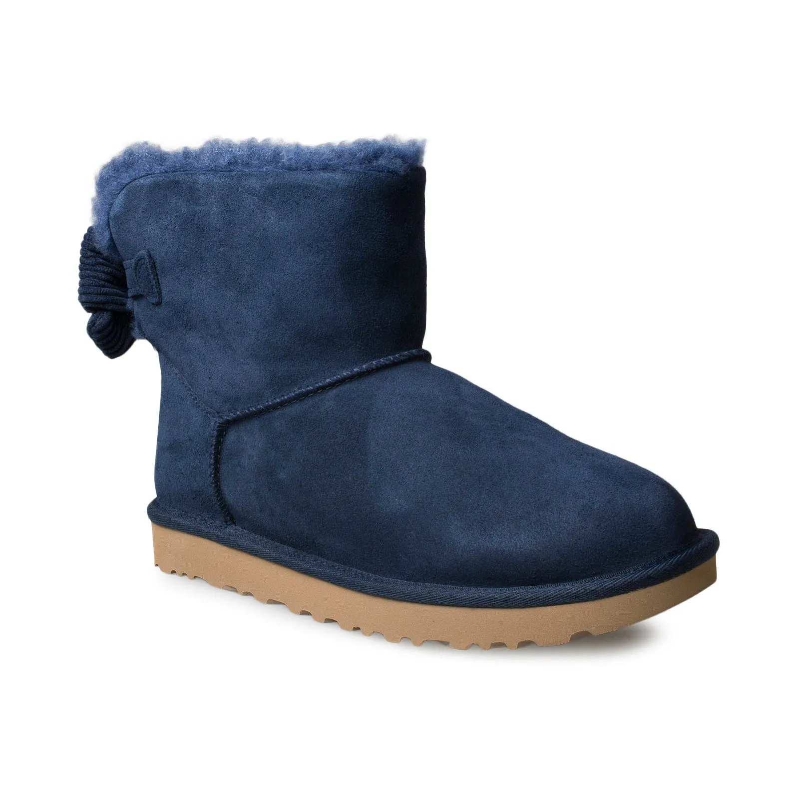 UGG Navy Corduroy Bow Boots for Women