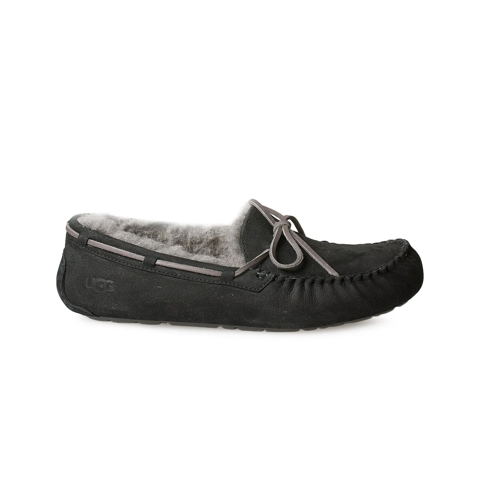 UGG Olsen Black Leather Slippers for Men's