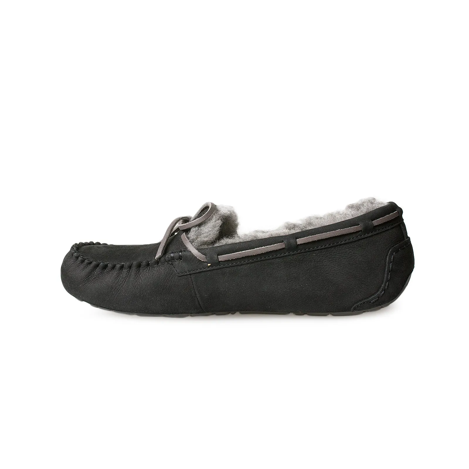 UGG Olsen Black Leather Slippers for Men's