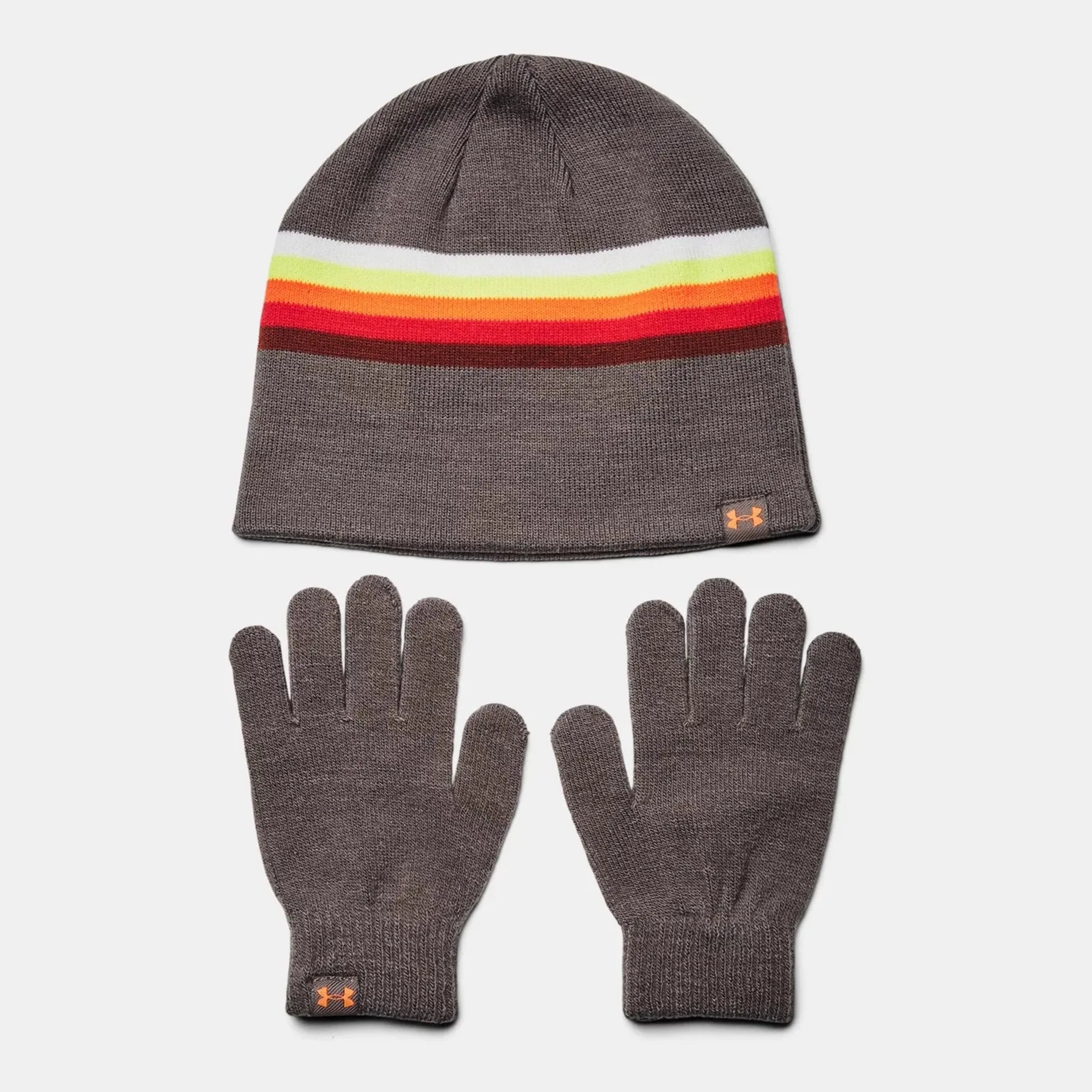 Under Armour Fresh Clay/Bolt Red Beanie/Glove Bundle