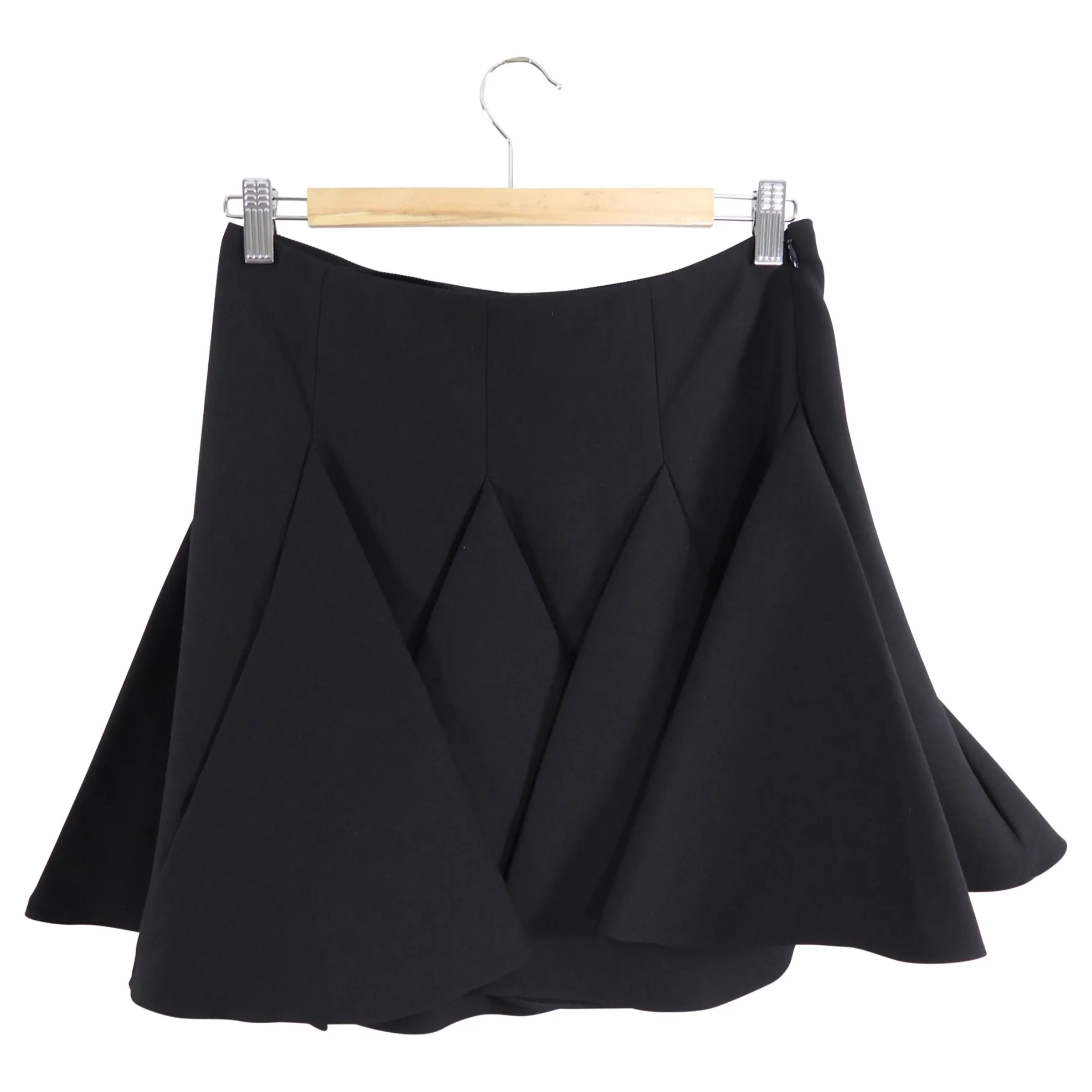 Valentino Black Wool Mini Flare Skirt - Size IT40 / US 4