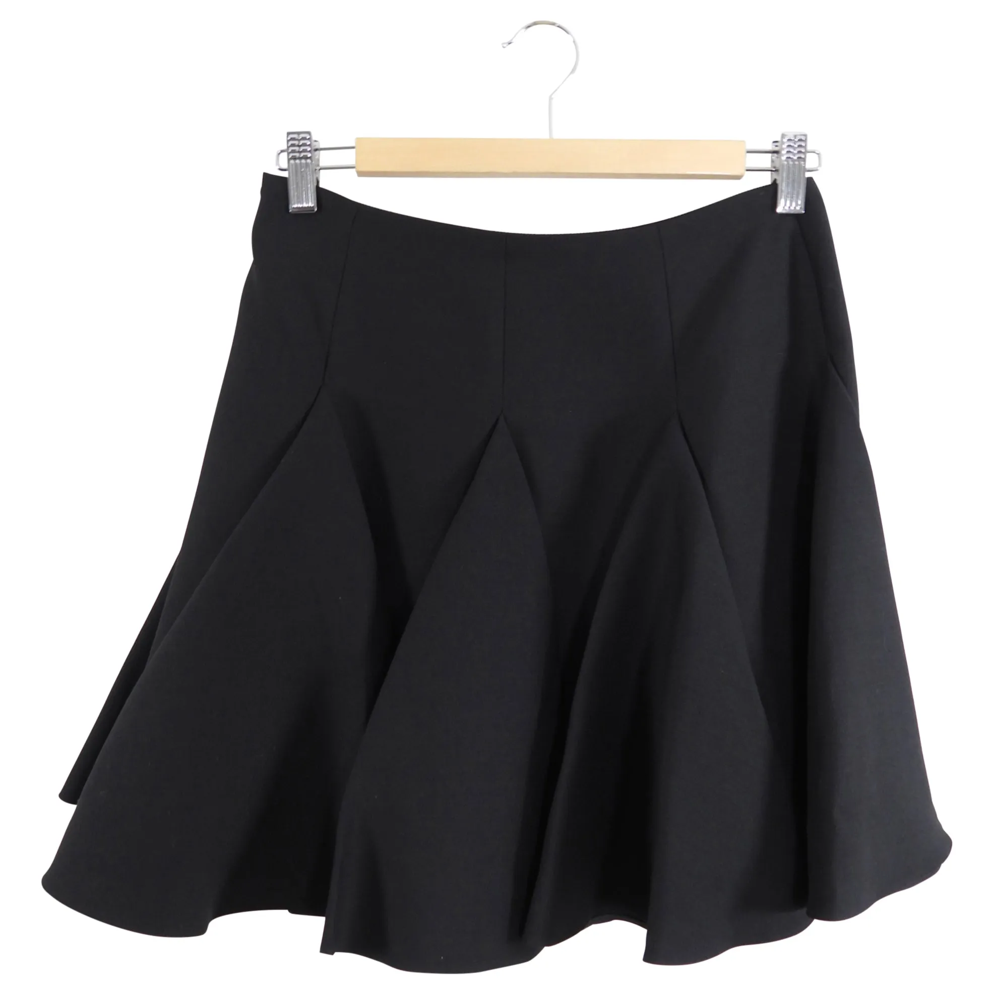 Valentino Black Wool Mini Flare Skirt - Size IT40 / US 4