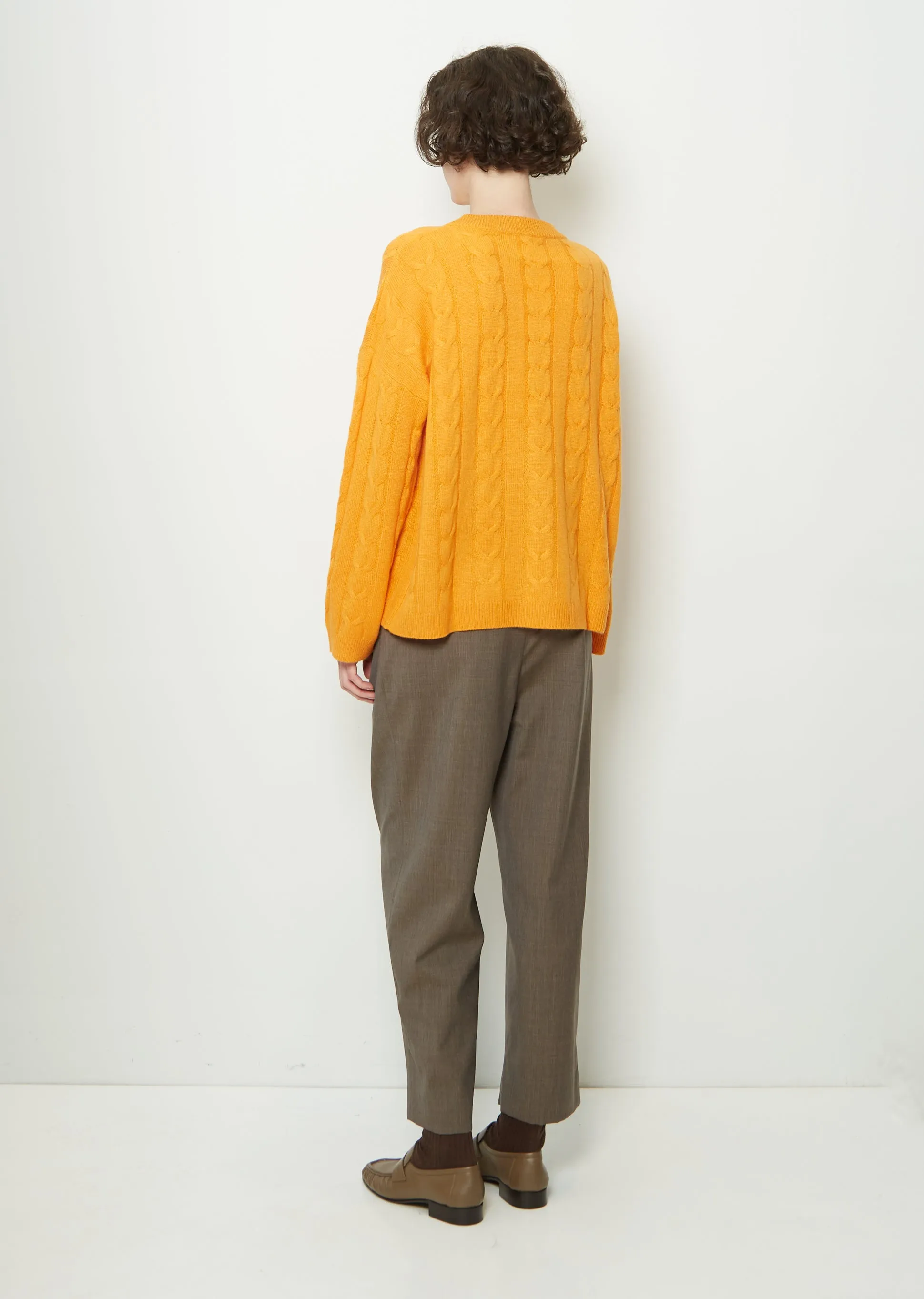 Vilma Cable Cashmere Sweater — Apricot