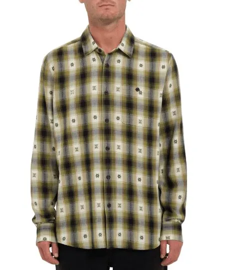 Volcom Mens Skate Vitals Simon Long Sleeve Flannel Shirt