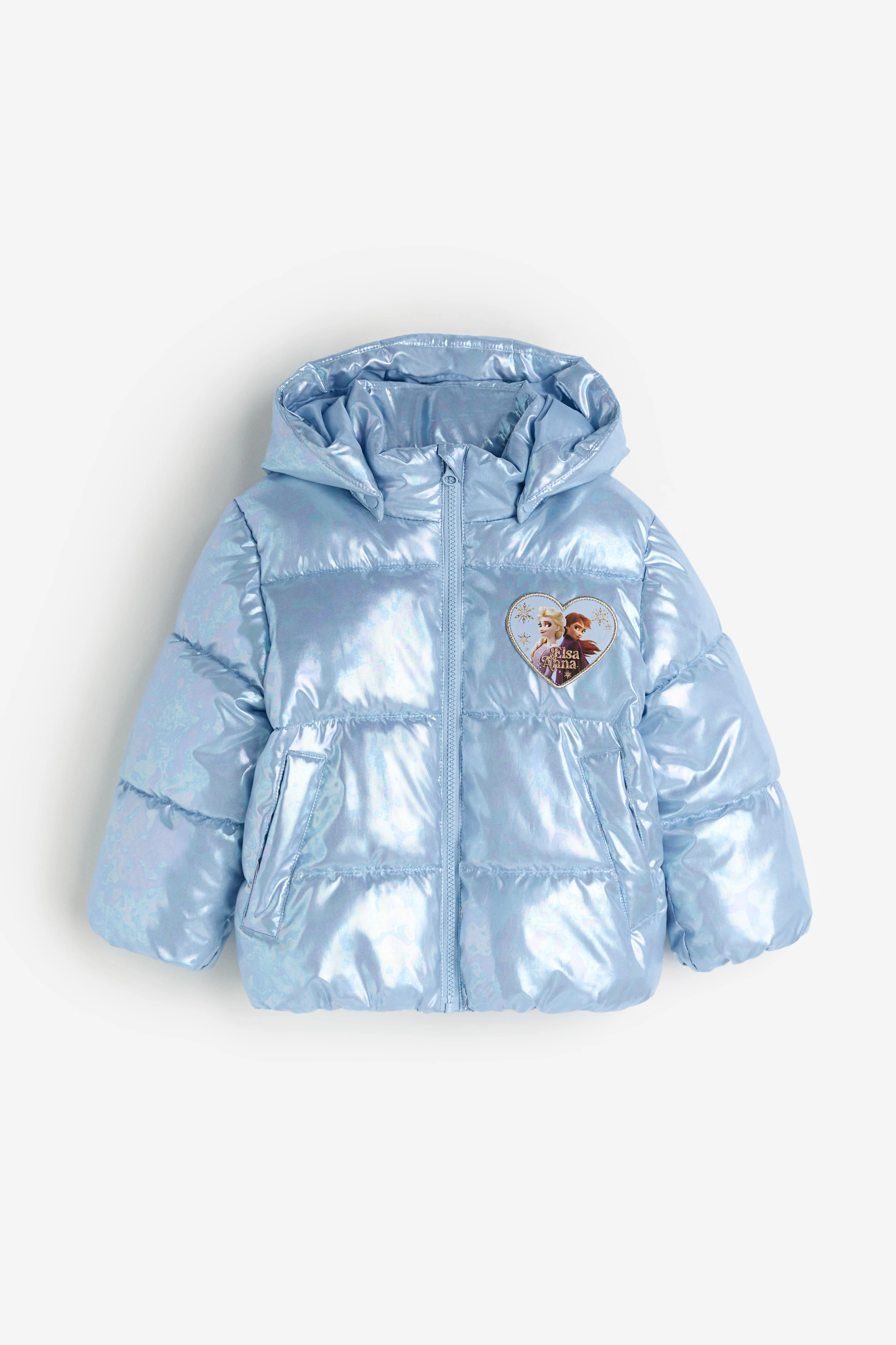 Water-repellent puffer jacket - Long sleeve - Regular length - Blue/Frozen - Kids | H&M GB