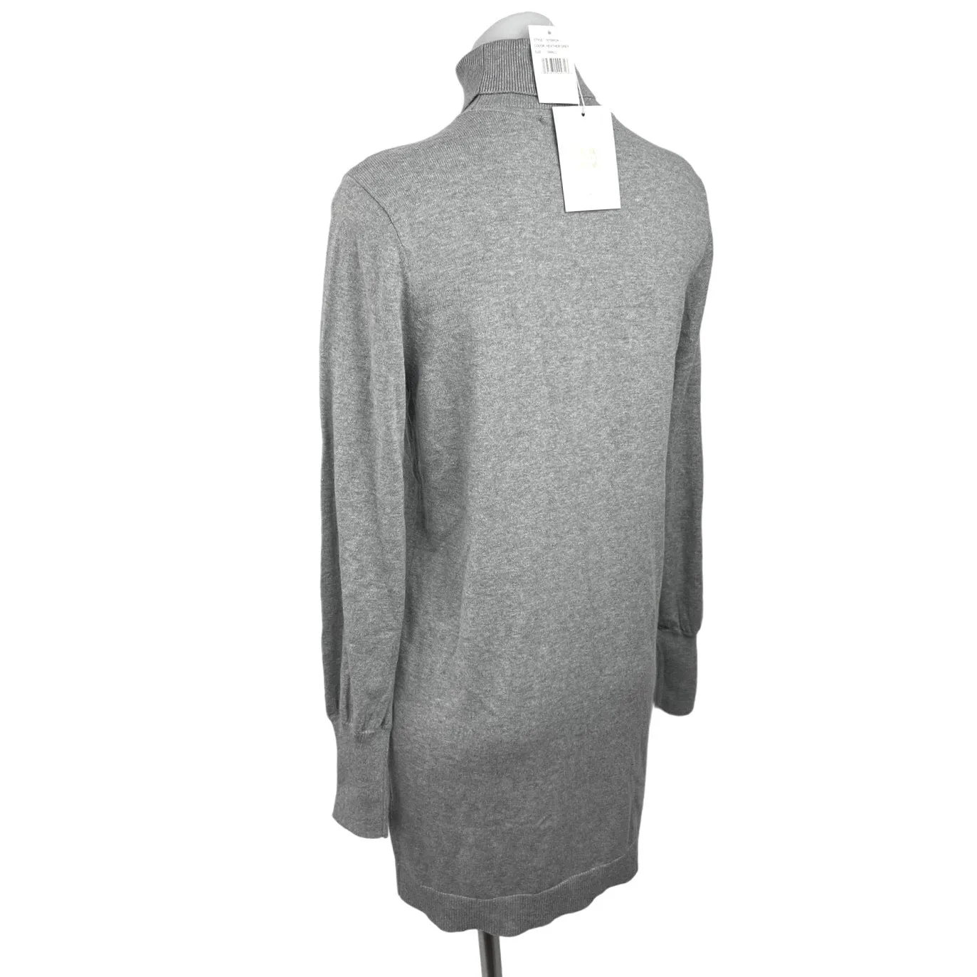 Wayf NWT Gray Wool Blend Turtleneck Long Sleeve Pullover Mini Sweater Dress S