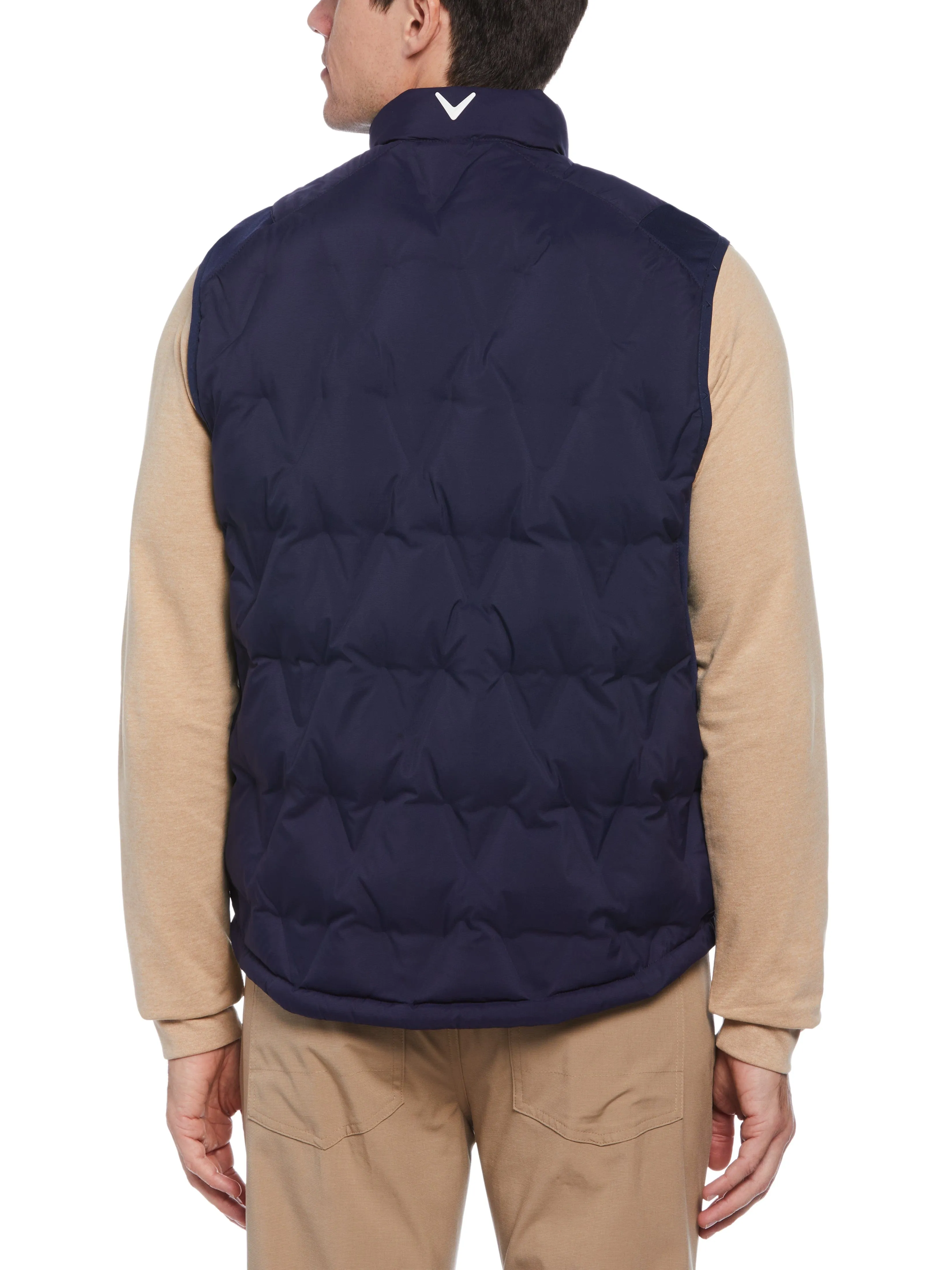 Welded Chevron Print Puffer Golf Vest