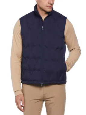 Welded Chevron Print Puffer Golf Vest