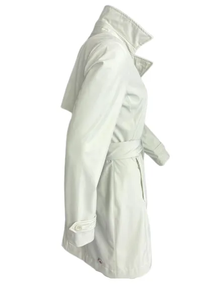 White Double-breasted Women's Trench Coat