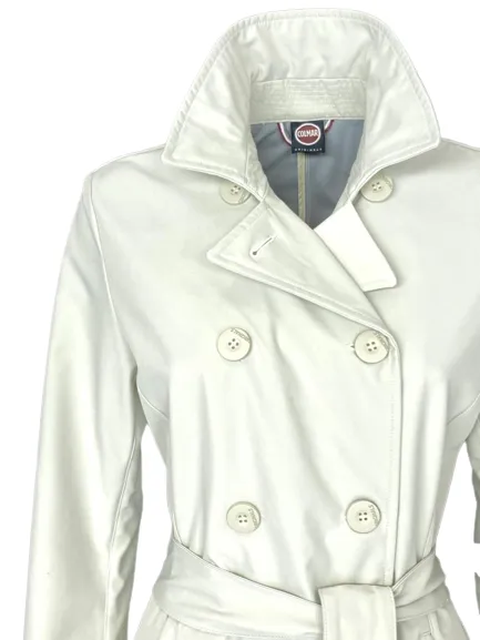 White Double-breasted Women's Trench Coat