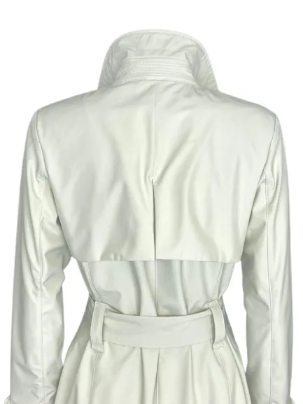 White Double-breasted Women's Trench Coat