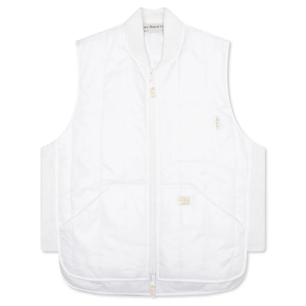 White Puffer Vest - Selenite