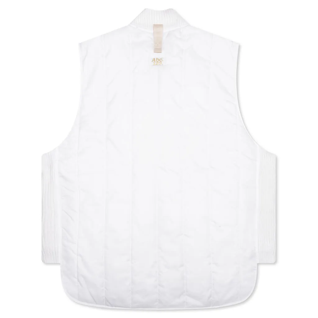 White Puffer Vest - Selenite