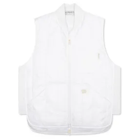 White Puffer Vest - Selenite