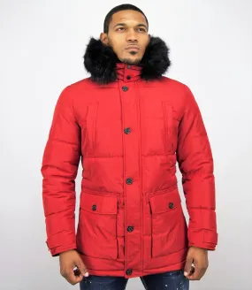 Winter Jacket Men | Warm Winter Coat 4Pocet  Red |