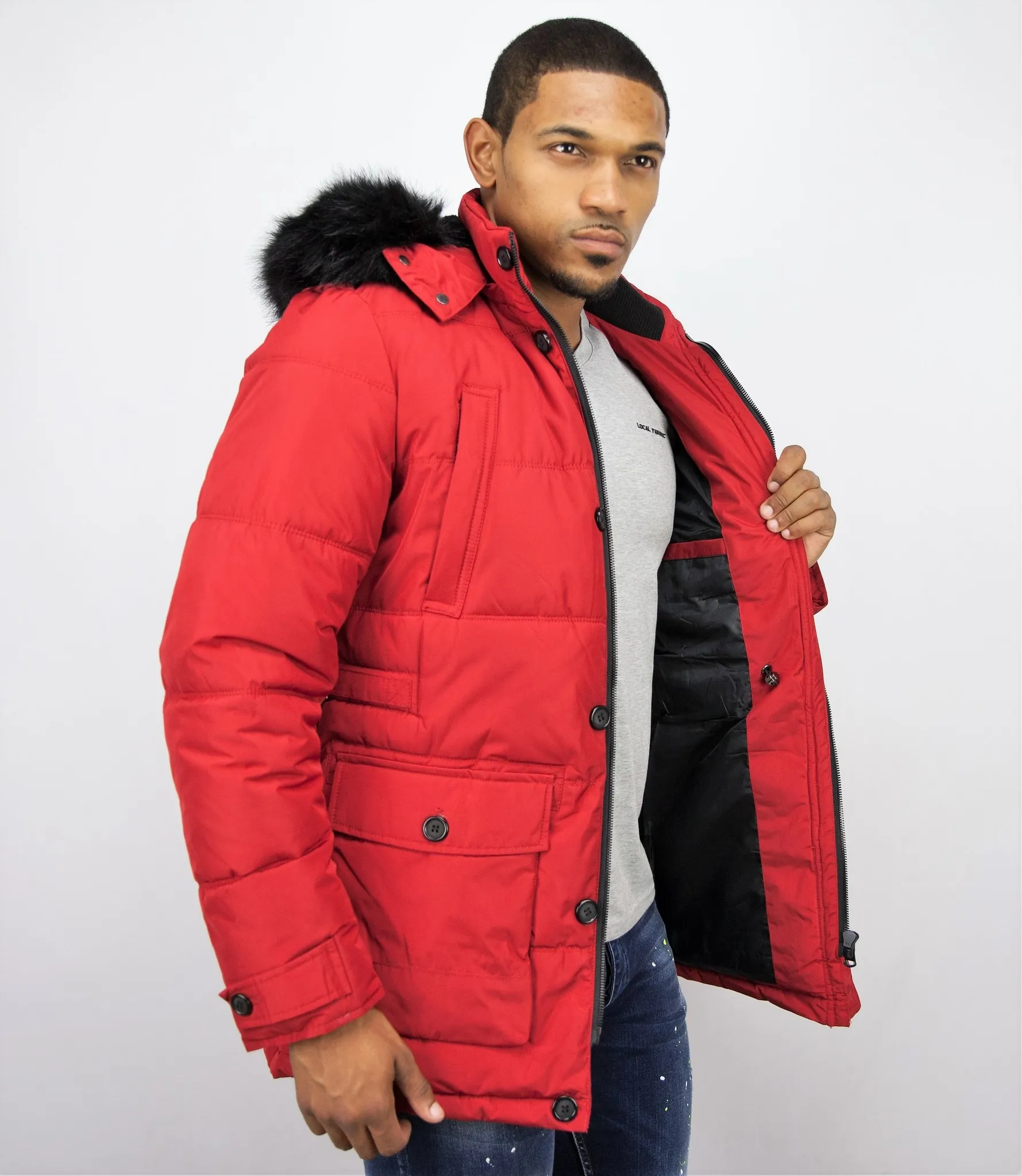 Winter Jacket Men | Warm Winter Coat 4Pocet  Red |